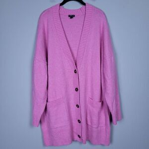 Torrid Pink Button-Up Cardigan - Long and Cozy - GUC